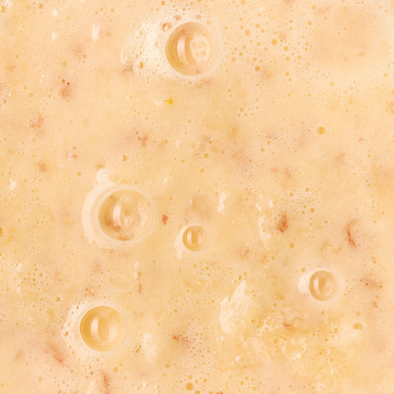 Close-up of bubbling lacto-fermented apple