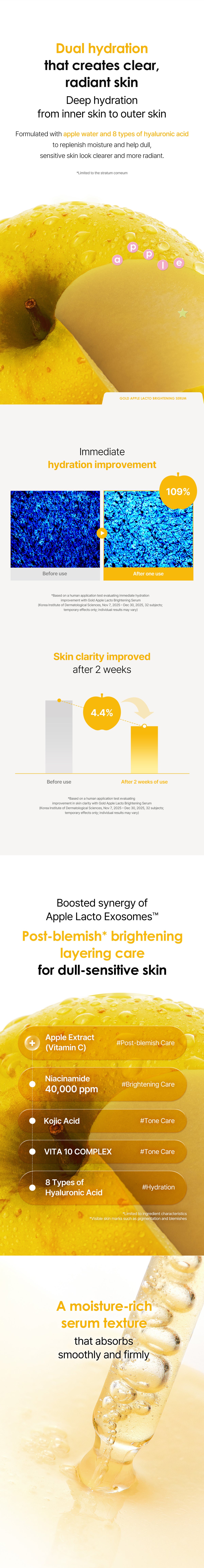 Gold Apple hydration and clarity results