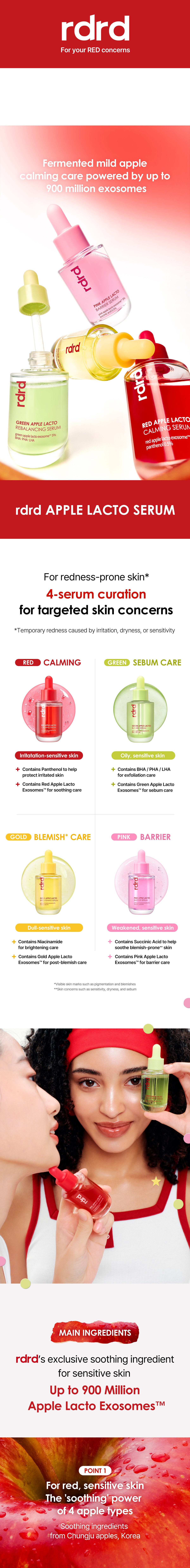 Four Apple Lacto serums for four redness concerns